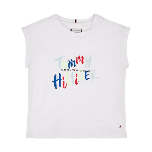 TOMMY HILFIGER T-Shirt Fluro Graphic On Graphic KG0KG05033 M Biały Regular Fit Tommy Hilfiger 6 MODIVO okazja