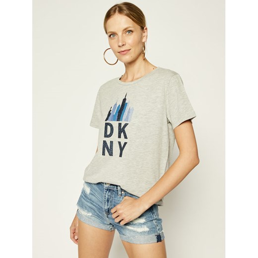 DKNY T-Shirt P9CHRAHK Szary Oversize XS okazyjna cena MODIVO