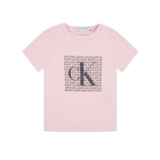 Calvin Klein Jeans T-Shirt Iridescnt Logo IG0IG00521 Różowy Slim Fit 6 okazja MODIVO