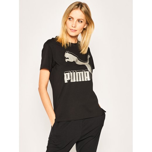 Puma T-Shirt Classic Logo Tee 595514 Czarny Regular Fit Puma M promocja MODIVO