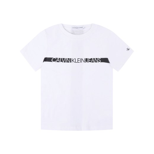 Calvin Klein Jeans T-Shirt Hero Logo IB0IB00447 Biały Regular Fit 8 okazyjna cena MODIVO