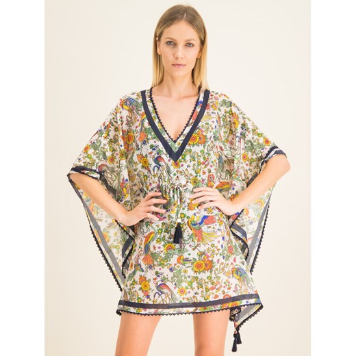 Tory Burch Sukienka plażowa Printed Short Caftan 58311 Kolorowy Regular Fit Tory Burch M_L promocyjna cena MODIVO