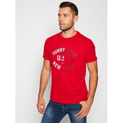 Tommy Jeans T-Shirt Arched Graphic Tee DM0DM08100 Czerwony Regular Fit Tommy Jeans M okazja MODIVO