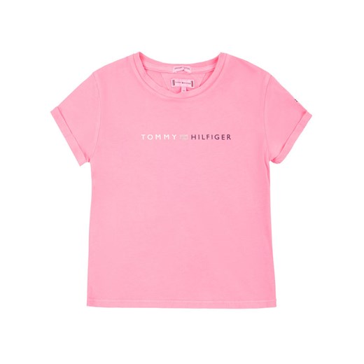 TOMMY HILFIGER T-Shirt Roll Up KG0KG04885 M Różowy Regular Fit Tommy Hilfiger 7 wyprzedaż MODIVO