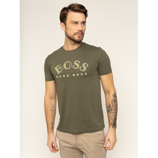 Boss T-Shirt Tee 1 50424014 Zielony Regular Fit XXL promocyjna cena MODIVO
