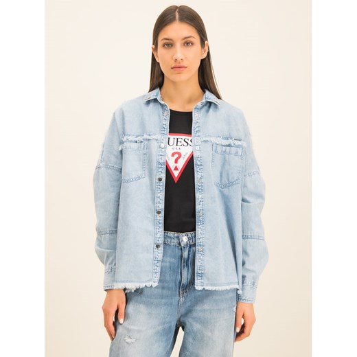 Guess Koszula Parisian Shirt Raw Cut W01H94 D32Q3 Niebieski Regular Fit Guess S MODIVO okazyjna cena