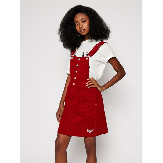 Tommy Jeans Spódnica mini Crossback Dungaree DW0DW09182 Bordowy Regular Fit Tommy Jeans L MODIVO