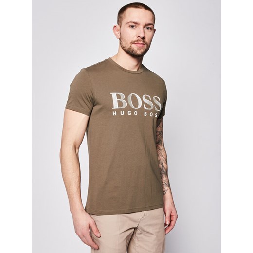 Boss T-Shirt RN 50407774 Zielony Regular Fit M MODIVO promocyjna cena