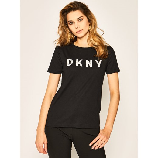 DKNY T-Shirt P0AH6CNA Czarny Regular Fit M MODIVO