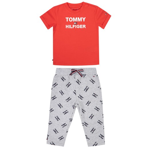 TOMMY HILFIGER Komplet t-shirt i legginsy Baby Printed KN0KN01117 Kolorowy Regular Fit Tommy Hilfiger 74 wyprzedaż MODIVO