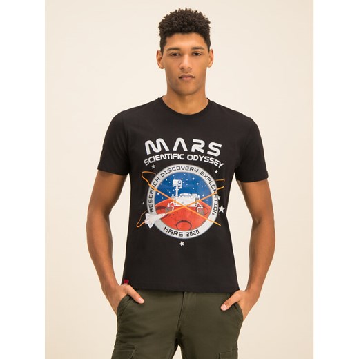 Alpha Industries T-Shirt Mission To Mars 126531 Czarny Regular Fit Alpha Industries M okazyjna cena MODIVO