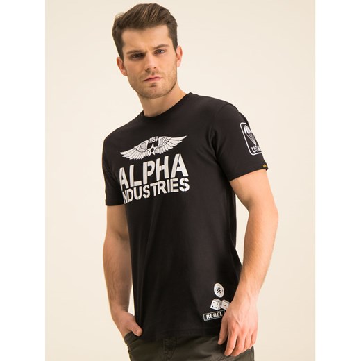 Alpha Industries T-Shirt Rebel T 196518 Czarny Regular Fit Alpha Industries L okazyjna cena MODIVO