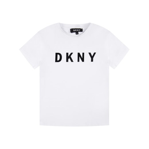DKNY T-Shirt D35Q47 S Biały Regular Fit 6A okazyjna cena MODIVO