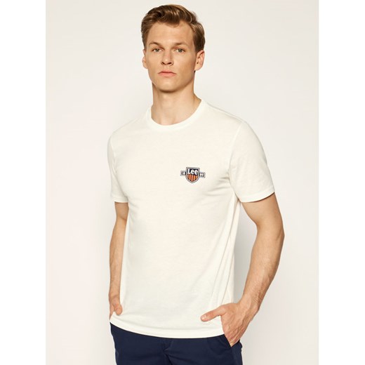 Lee T-Shirt Chest Logo Tee L61MFERR Biały Regular Fit Lee XL okazja MODIVO