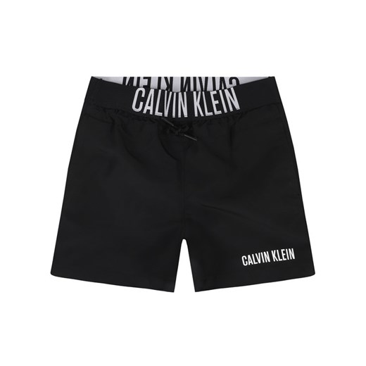 Calvin Klein Swimwear Szorty kąpielowe Medium Waistband Drawstring B70B700226 Czarny Regular Fit 8_10 okazja MODIVO