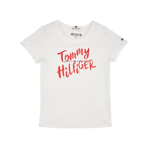 TOMMY HILFIGER T-Shirt Graphic On Graphic KG0KG05030 M Biały Regular Fit Tommy Hilfiger 5 wyprzedaż MODIVO