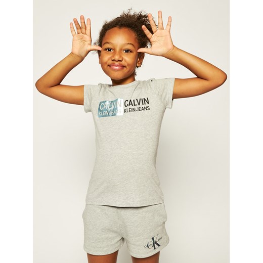 Calvin Klein Jeans T-Shirt Stamp Logo IG0IG00427 Szary Slim Fit 12 MODIVO okazyjna cena