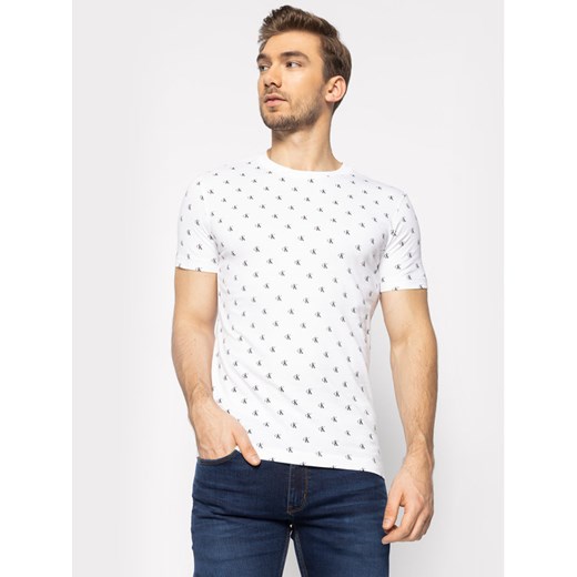 Calvin Klein Jeans T-Shirt J30J315289 Biały Slim Fit XL MODIVO promocja