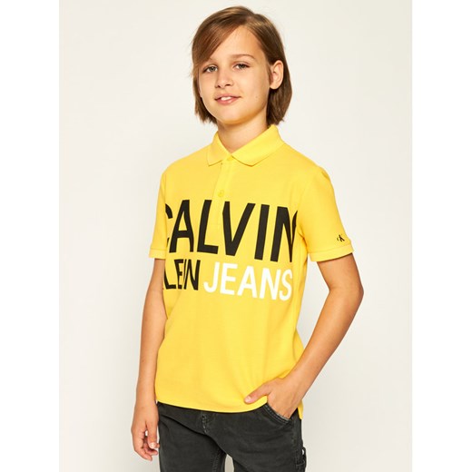 Calvin Klein Jeans Polo Stamp Logo IB0IB00379 Żółty Regular Fit 14 okazja MODIVO