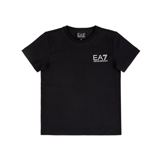 EA7 Emporio Armani T-Shirt 6GBT51 BJ02Z 1200 Czarny Regular Fit 8Y wyprzedaż MODIVO