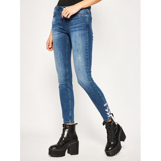Calvin Klein Jeans Jeansy Skinny Fit Laced Ankle J20J213859 Granatowy Skinny Fit 25 okazja MODIVO