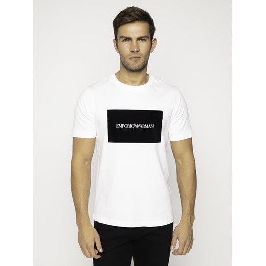 Emporio Armani T-Shirt 3H1TD0 1J30Z 0102 Biały Regular Fit Emporio Armani L okazja MODIVO