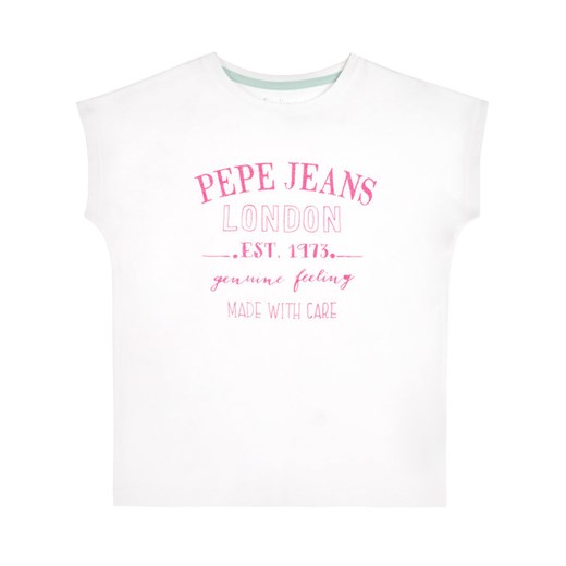 Pepe Jeans T-Shirt Jasmine PG502444 Biały Regular Fit Pepe Jeans 2 MODIVO okazyjna cena