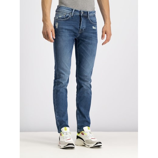 Pepe Jeans Jeansy Straight Leg PM200982GR72 Granatowy Slim Fit Pepe Jeans 32_34 wyprzedaż MODIVO