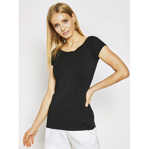 Lauren Ralph Lauren T-Shirt Off Shoulder 200652226 Czarny Slim Fit XS MODIVO