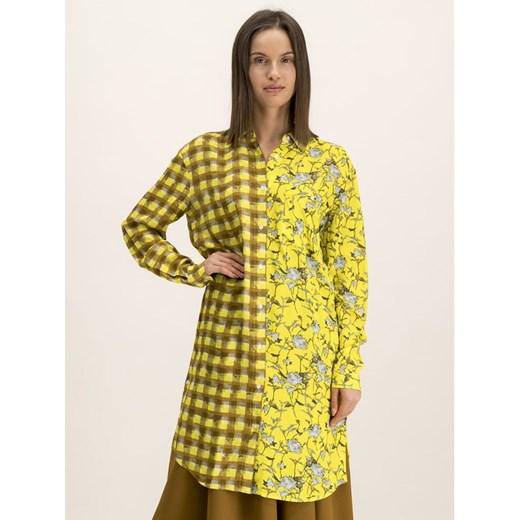Hugo Sukienka koszulowa 50416867 Żółty Relaxed Fit 38 MODIVO promocyjna cena