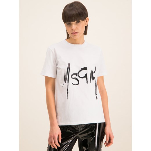 MSGM T-Shirt 2841MDM74 207298 01 Biały Regular Fit XS okazja MODIVO