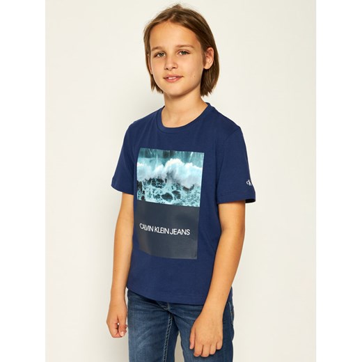 Calvin Klein Jeans T-Shirt Photo Print IB0IB00349 Granatowy Regular Fit 12 MODIVO wyprzedaż