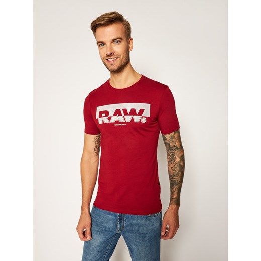 G-Star RAW T-Shirt Graphic D17689-336-5298 Bordowy Slim Fit M MODIVO okazyjna cena
