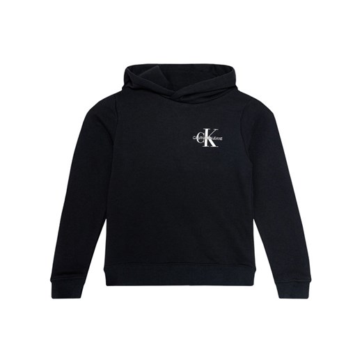Calvin Klein Jeans Bluza Small Monogram Hoodie IU0IU00164 Czarny Regular Fit 8Y MODIVO