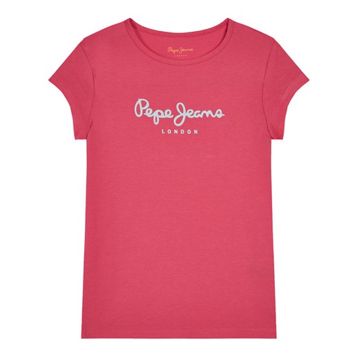 Pepe Jeans T-Shirt Hana Glitter PG502489 Różowy Regular Fit Pepe Jeans 2 okazja MODIVO