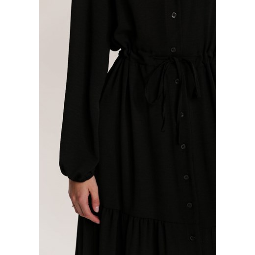 Sukienka Renee z dekoltem w literę v czarna bez wzorów 