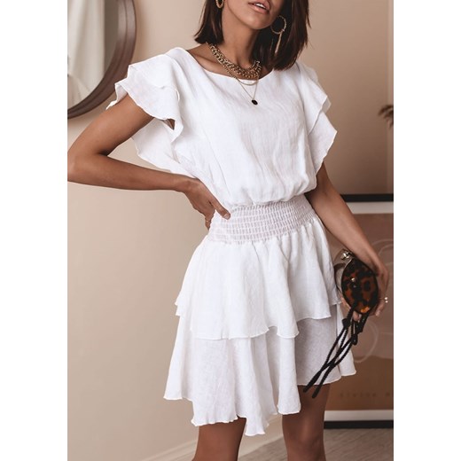 Sukienka Tegra - biała Latika okazyjna cena Butik Latika