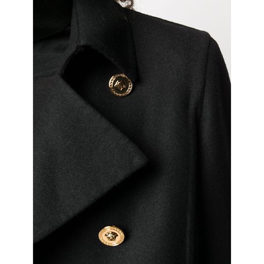 Płaszcz damski czarny Versace bez wzorów 