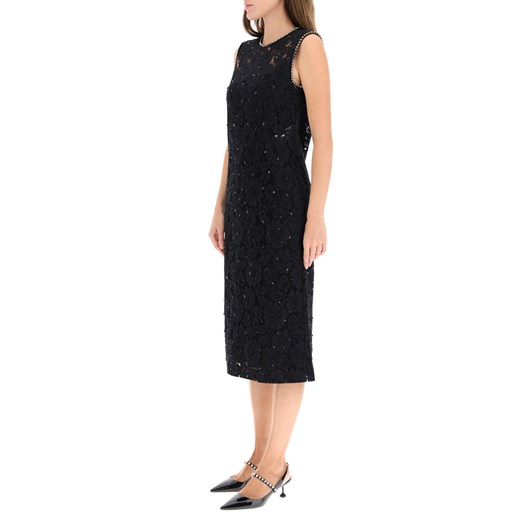 Sukienka N21 z okrągłym dekoltem czarna bez rękawów midi 