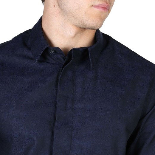 Emporio Armani koszula męska z długim rękawem bez wzorów 