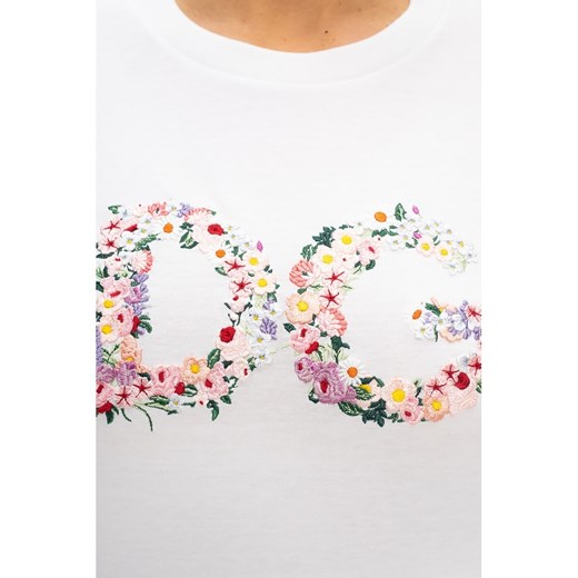 T-shirt z logo Dolce & Gabbana 40 IT okazyjna cena showroom.pl