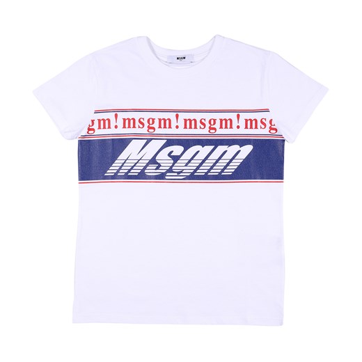 T-shirt chłopięce MSGM biały z krótkim rękawem 