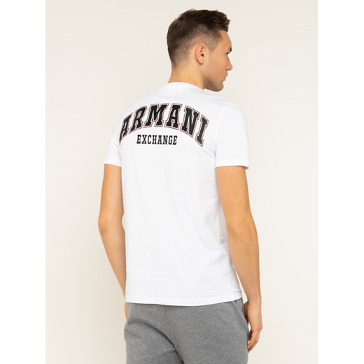 Armani Exchange T-Shirt 3HZTFE ZJBVZ 1100 Biały Slim Fit Armani Exchange XXL okazja MODIVO