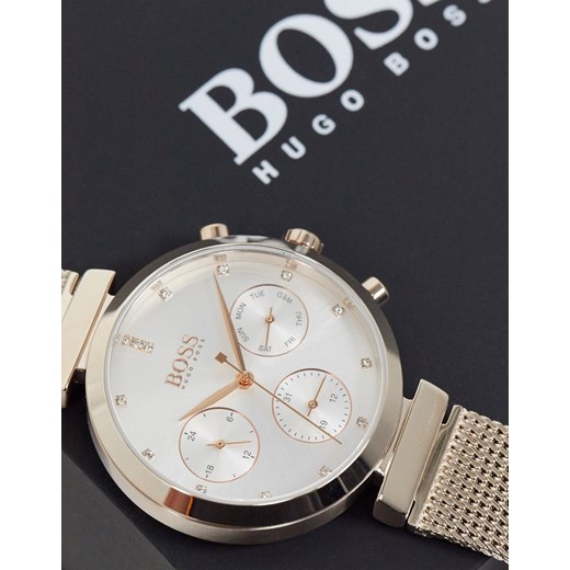 BOSS – Flawless 1502553 – Zegarek na bransolecie siatkowej-Złoty No Size Asos Poland