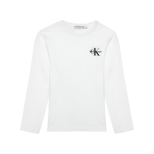 Calvin Klein Jeans Bluzka Monogram IB0IB00613 Biały Regular Fit 6Y MODIVO