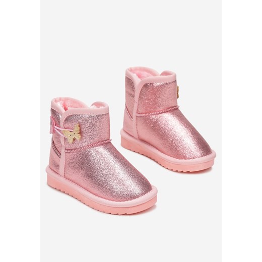 Born2be buty zimowe dziecięce różowe śniegowce 