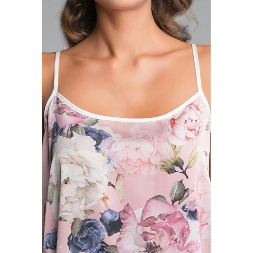 Satynowa koszulka Sardinie różowa w kwiaty Italian Fashion M ELEGANTO.pl