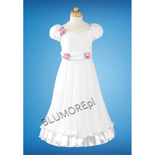 Balowa sukienka na wesele dla dziewczynki 104 - 146 Marzenka blumore-pl bialy bawełniane