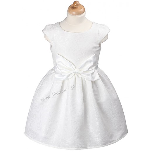 Piękna kremowa sukienka z kokardą 98 - 140 Elodi blumore-pl bialy dziecięce