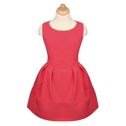 Malinowa sukienka wizytowa dla dziewczynki 110 - 152 Wiki blumore-pl czerwony bawełniane